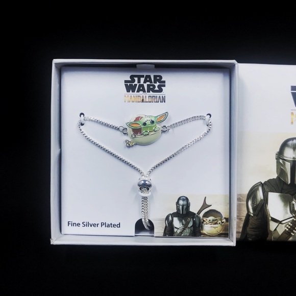 Star Wars The Mandalorian The Child Fine Sterling Silver Plated Lariat Bracelet - Picture 9 of 15